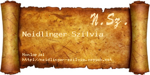 Neidlinger Szilvia névjegykártya